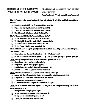 Đề khảo sát năng lực học sinh Lịch sử lớp 12 - Trường THPT Phan Chu Trinh